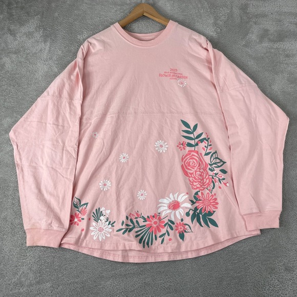 Disney Parks Tops - Disney Epcot Spirit Jersey Womens XL Pink 2019 Flower Garden Minnie Long Sleeve